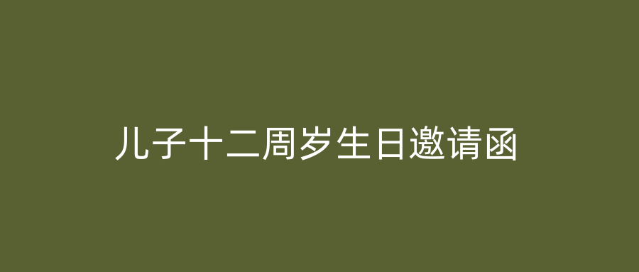儿子十二周岁生日邀请函