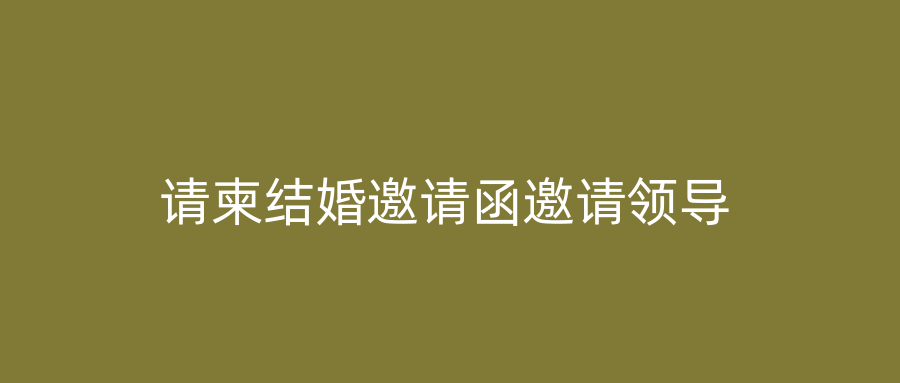 请柬结婚邀请函邀请领导