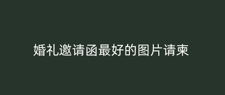 婚礼邀请函最好的图片请柬