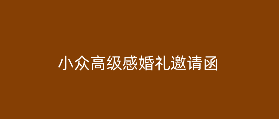 小众高级感婚礼邀请函