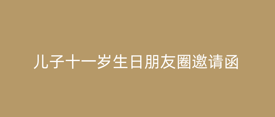 儿子十一岁生日朋友圈邀请函